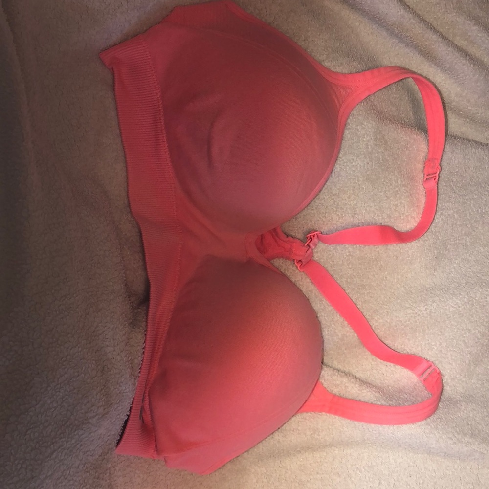 Medium Pink/Orange Padded Razorback Sports Bra